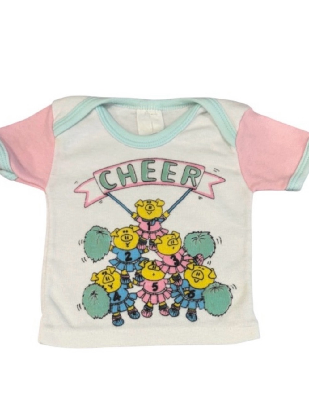 VTG 1980s Cheer Pig Cheerleaders Graphic Tee
